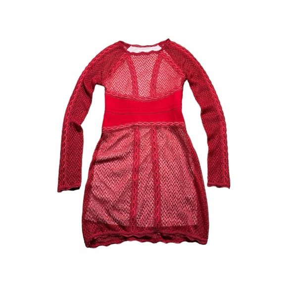 Free People Body Con Lace Mesh Fully Lined Dress - Picture 1 of 5